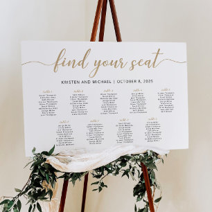 Elegant 9 Tables Find Your Seat Seating Chart