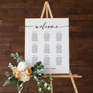 Elegant 9 Tables Welcome Seating Chart