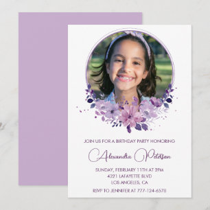 Elegant 9th birthday invitation Photo Elegant