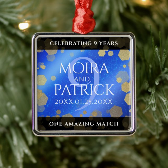 Elegant 9th Lapis Lazuli Wedding Anniversary Metal Tree Decoration (Tree)