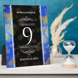Elegant 9th Lapis Lazuli Wedding Anniversary Plaque