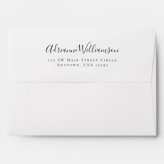 Elegant A7 5x7 Pre Addressed Return Address Envelope (Back (Top Flap))