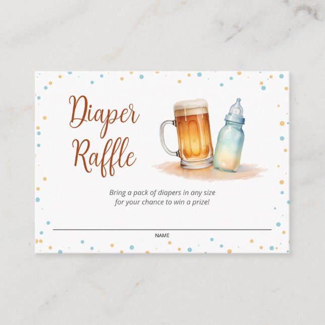 Elegant A Baby is Brewing Diaper Raffle Enclosure Card (Front)
