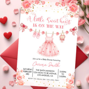 Elegant a Little Sweetheart Baby Shower Invitation