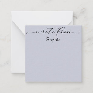 Elegant "A Note From" in Simple Dusty Blue Card