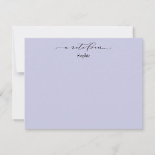 Elegant "A Note From", Simple in Lavender Card