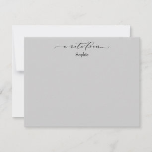 Elegant "A Note From", Simple in Light Grey Card