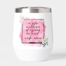 Elegant 'A Sister Is God's Way' Quote Water Bottle