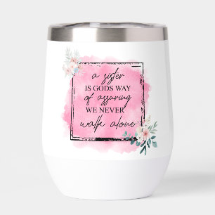 Elegant 'A Sister Is God's Way' Quote Water Bottle
