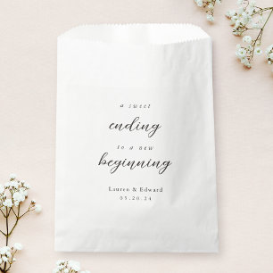 Elegant A Sweet Ending to a New Beginning Wedding Favour Bags