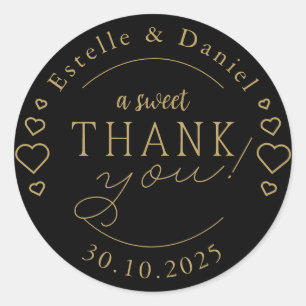 Elegant A Sweet Thank You Wedding Favour Classic Round Sticker
