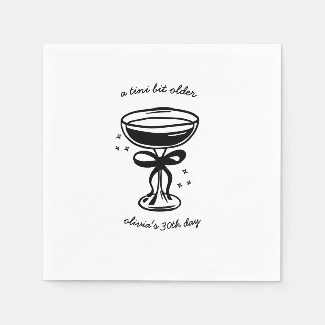 Elegant A Tini Bit Older Birthday Party Napkin (Front)