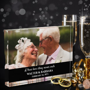 Elegant A True Love 50th Wedding Anniversary Gift Photo Block