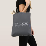 Elegant Abigail Script Personalised Name Grey Tote Bag<br><div class="desc">Elegant Abigail Script Personalised Name Custom Name Grey.</div>