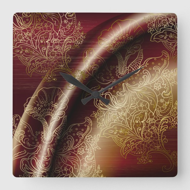 Elegant Abstract 1 Wall Clocks & Numeral Options (Front)