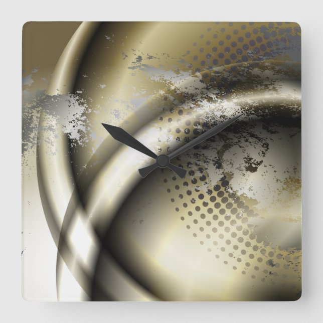 Elegant Abstract 3 Wall Clocks & Numeral Options (Front)