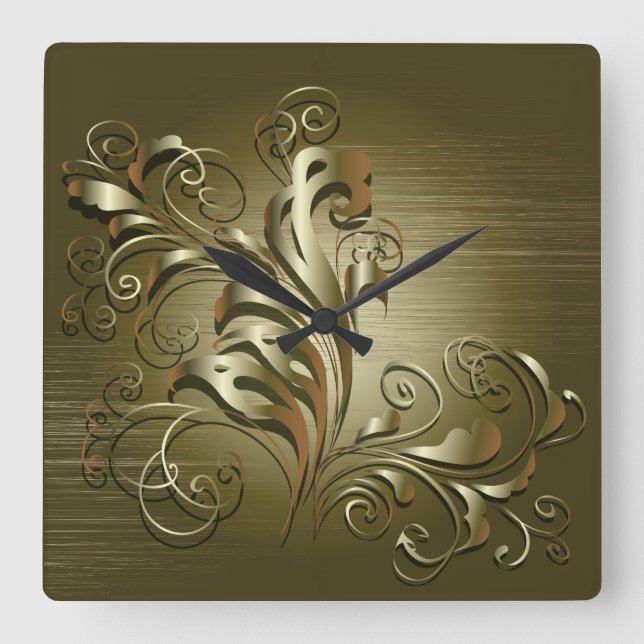 Elegant Abstract 5 Wall Clocks & Numeral Options (Front)