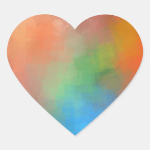 Elegant Abstract Art Blank Modern Template Heart Sticker