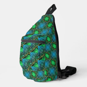 Elegant Abstract Art Neuvau Green Rotate Sling Bag