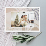 Elegant Abstract Beige Photo Christmas Holiday Card<br><div class="desc">Celebrate the holiday season with this Elegant Abstract Beige Photo Christmas Holiday Card,  featuring a heartwarming family photo set against a crisp white background. The subtle blue accents add a touch of charm,  making it the perfect way to share your festive spirit with loved ones.</div>