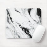 Elegant abstract black and white marble stone mouse pad<br><div class="desc">Elegant black and white marble mouse pad.</div>