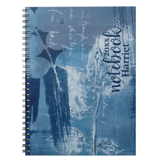 Elegant Abstract blue brushstrokes  Notebook (Front)