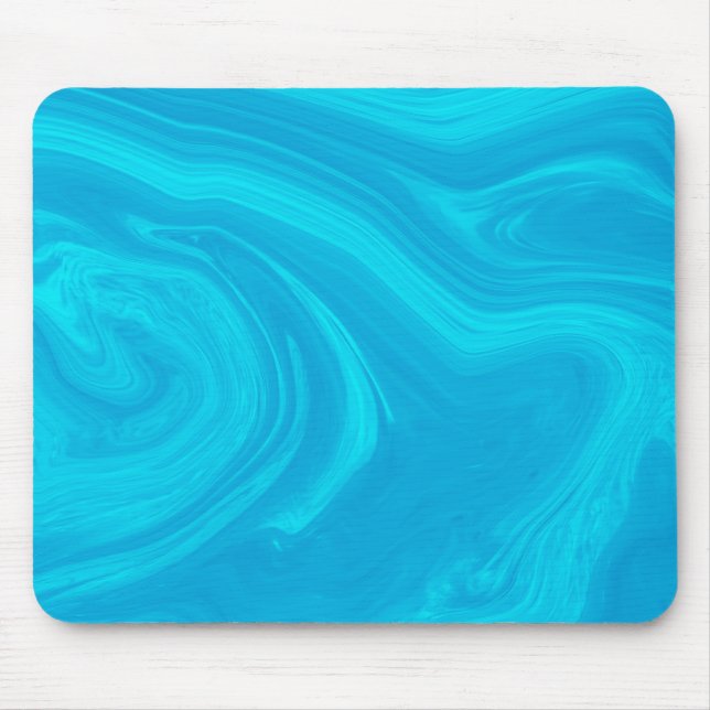 Elegant Abstract Blue Liquid Marble Artwork | Mouse Pad (Front)