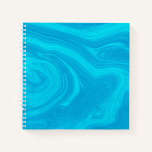 Elegant Abstract Blue Liquid Marble Artwork   Notebook