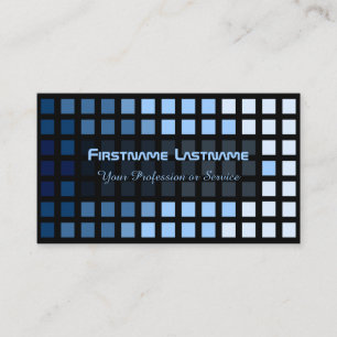 Elegant abstract blue squares blue shades mosaic business card