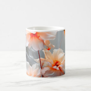 Elegant Abstract Blush Flower Misty Flow Coffee Mug