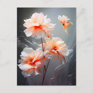 Elegant Abstract Blush Flower Misty Flow Holiday Postcard