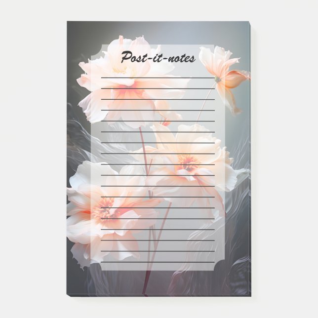 Elegant Abstract Blush Flower Misty Flow Post-it Notes (Front)