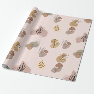 Elegant Abstract Botanical Minimalist Earth Tone Wrapping Paper