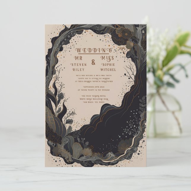 Elegant Abstract Design Invitation (Standing Front)