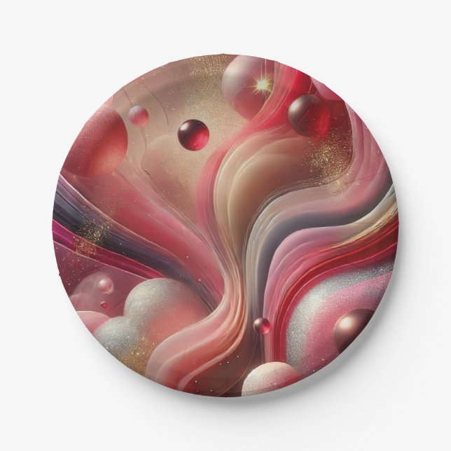 Elegant Abstract Disposable Plates - Paper Plate (Front)