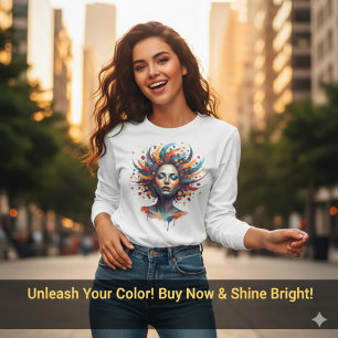 Elegant Abstract Dreamer Woman Portrait Art T-Shirt