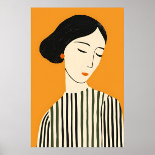 Elegant Abstract Face Art Print - Minimalist