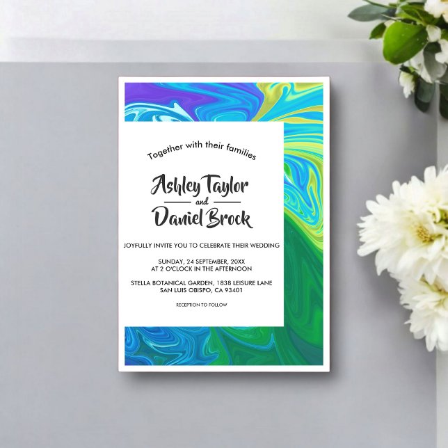 Elegant Abstract Fine Art Modern Artful Wedding Acrylic Invitations (Creator Uploaded)