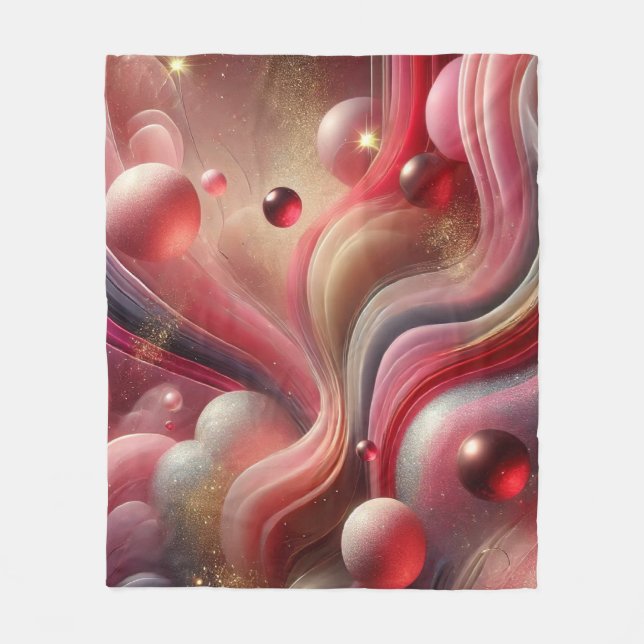 Elegant Abstract Fleece Blanket (Front)