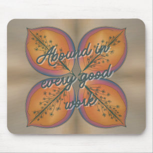 Elegant Abstract Floral 2 Corinthians 9:8 Mouse Pad