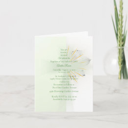 Elegant Abstract Floral Cross Baptism invitation 