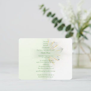 Elegant Abstract Floral Cross Baptism invitation 