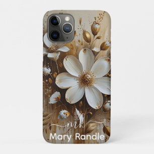 Elegant Abstract Floral Oil Painting with Gold Case-Mate iPhone Case