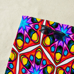 Elegant Abstract Floral Pattern Beach Towel