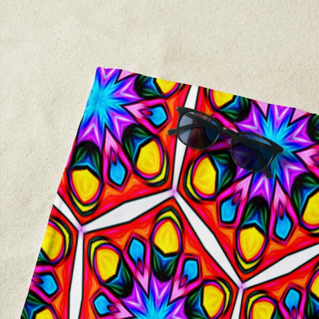 Elegant Abstract Floral Pattern Beach Towel (In Situ)
