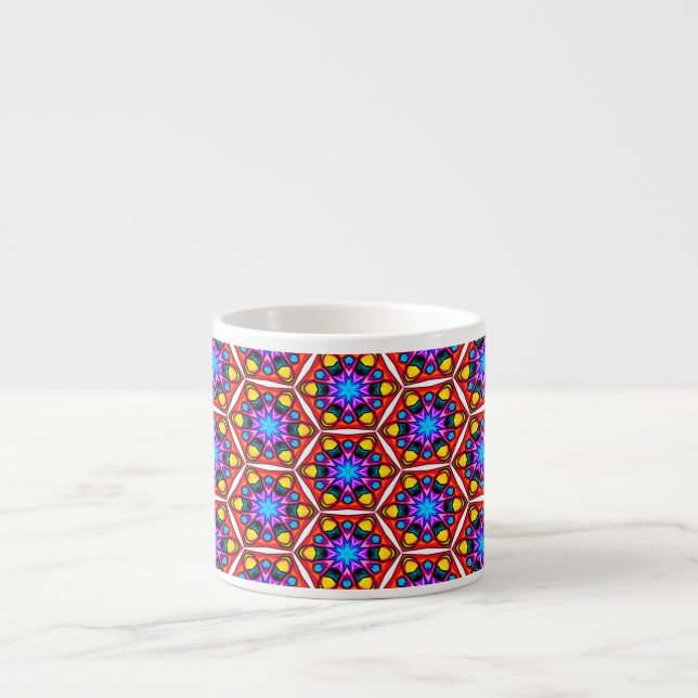Elegant Abstract Floral Pattern Espresso Cup (Front)