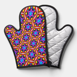 Elegant Abstract Floral Pattern Oven Mitt