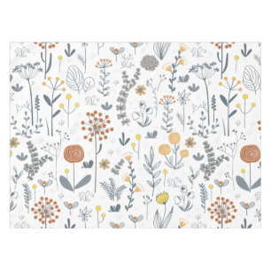 Elegant Abstract Floral Seamless Pattern Tablecloth