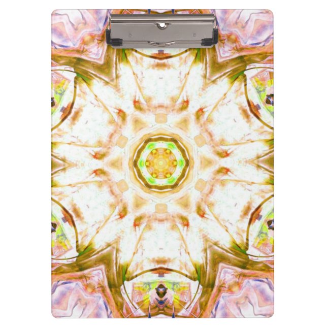 elegant abstract flower design pattern chic yoga clipboard (Front)
