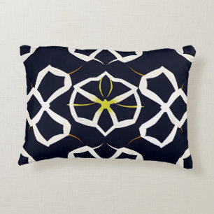 Elegant Abstract Geometric Pattern in Navy Blue Decorative Cushion